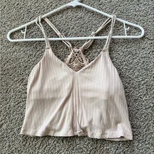 Aerie Cream Lace-Back Camisole